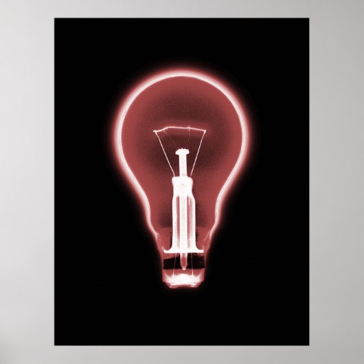 Poster- X-RAY LIGHT BULB BLACK RED Poster (Voorkant)