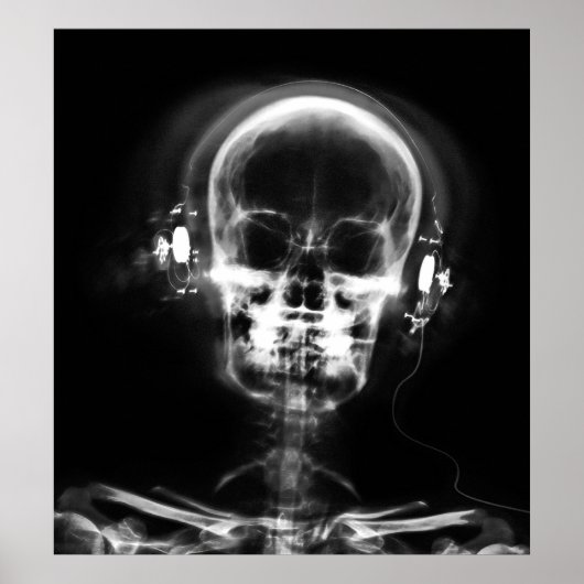 POSTER - X-RAY MUSIC SKELETON BLACK GRAY B&W (Voorkant)