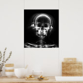 POSTER - X-RAY MUSIC SKELETON BLACK GRAY B&W (Keuken)