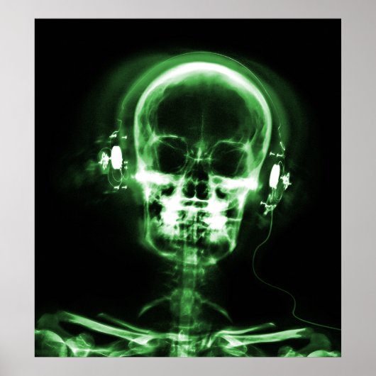 POSTER - X-RAY MUSIC SKELETON BLACK GREEN (Voorkant)