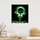 POSTER - X-RAY MUSIC SKELETON BLACK GREEN (Keuken)