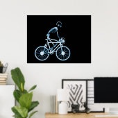 POSTER - X-RAY SKELETON BIKING BLACK BLUE (Thuiskantoor)