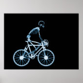POSTER - X-RAY SKELETON BIKING BLACK BLUE (Voorkant)