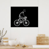 POSTER - X-RAY SKELETON BIKING BLACK GRAY (Keuken)