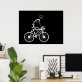 POSTER - X-RAY SKELETON BIKING BLACK GRAY (Thuiskantoor)