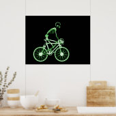 POSTER - X-RAY SKELETON BIKING BLACK GREEN (Keuken)