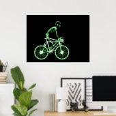 POSTER - X-RAY SKELETON BIKING BLACK GREEN (Thuiskantoor)
