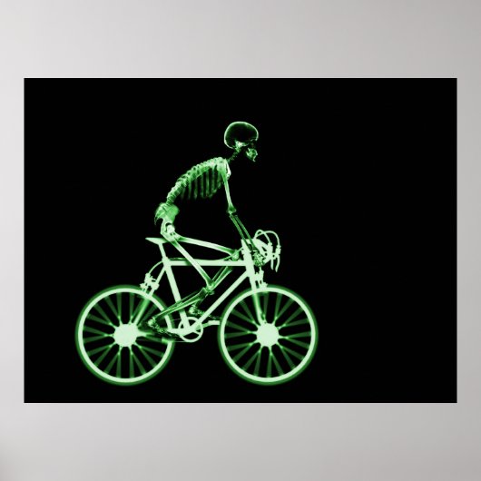 POSTER - X-RAY SKELETON BIKING BLACK GREEN (Voorkant)