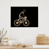 POSTER - X-RAY SKELETON BIKING BLACK ORANJE (Keuken)