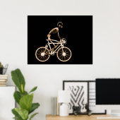 POSTER - X-RAY SKELETON BIKING BLACK ORANJE (Thuiskantoor)