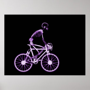 POSTER - X-RAY SKELETON BIKING BLACK PAARS