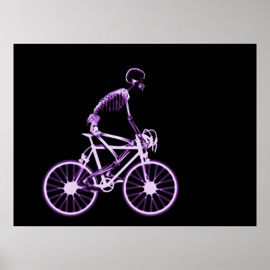 POSTER - X-RAY SKELETON BIKING BLACK PAARS (Voorkant)