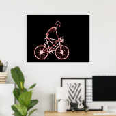 POSTER - X-RAY SKELETON BIKING BLACK RED (Thuiskantoor)