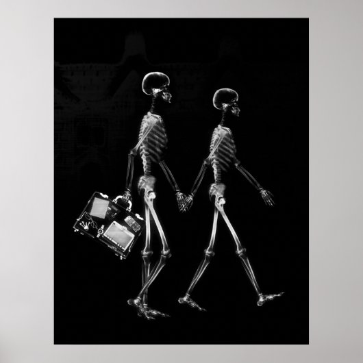 Poster - X-Ray Skeleton Couple Blk Wit (Voorkant)