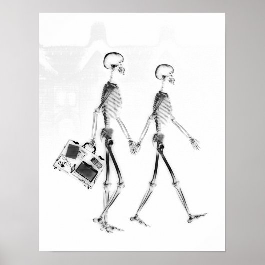Poster - X-Ray Skeleton Couple Blk Wit (Voorkant)