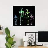 POSTER - X-RAY SKELETON FAMILIE BLACK ORIGINEEL (Thuiskantoor)