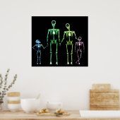 POSTER - X-RAY SKELETON FAMILIE BLACK ORIGINEEL (Keuken)