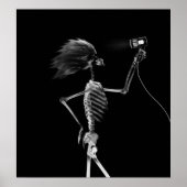 POSTER - X-RAY SKELETON HAIR STYLING B&W (Voorkant)