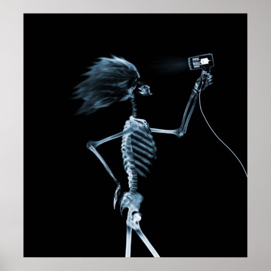 POSTER - X-RAY SKELETON HAIR STYLING BLUE (Voorkant)