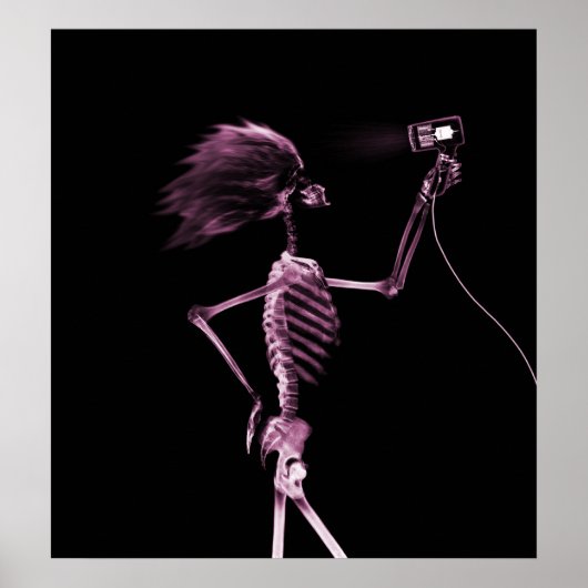 POSTER - X-RAY SKELETON HAIR STYLING PINK (Voorkant)