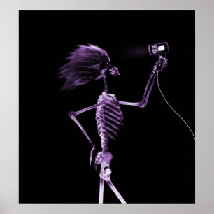 POSTER - X-RAY SKELETON HAIR STYLING PURPLE