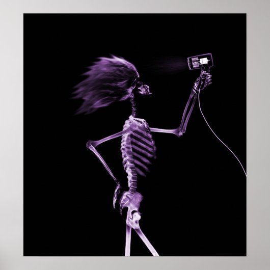 POSTER - X-RAY SKELETON HAIR STYLING PURPLE (Voorkant)
