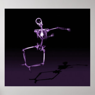 POSTER - X-RAY SKELETON JOY LEAP BLK PAARS
