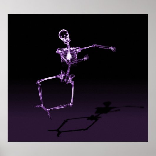 POSTER - X-RAY SKELETON JOY LEAP BLK PAARS (Voorkant)