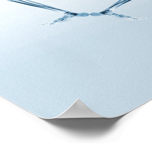 POSTER - X-RAY SKELETON JOY LEAP BLUE (Hoek)