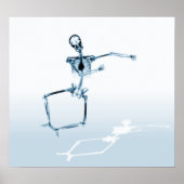 POSTER - X-RAY SKELETON JOY LEAP BLUE (Voorkant)