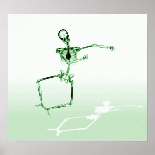 POSTER - X-RAY SKELETON JOY LEAP GREEN (Voorkant)