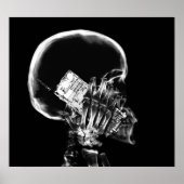 POSTER - X-RAY SKELETON OP TELEFOONZWARTE GRAY (Voorkant)