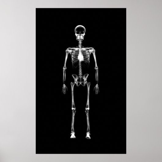 Poster - X-Ray Vision Single Skeleton Black White (Voorkant)