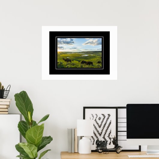 Poster Yellowstone Buffalo (Thuiskantoor)