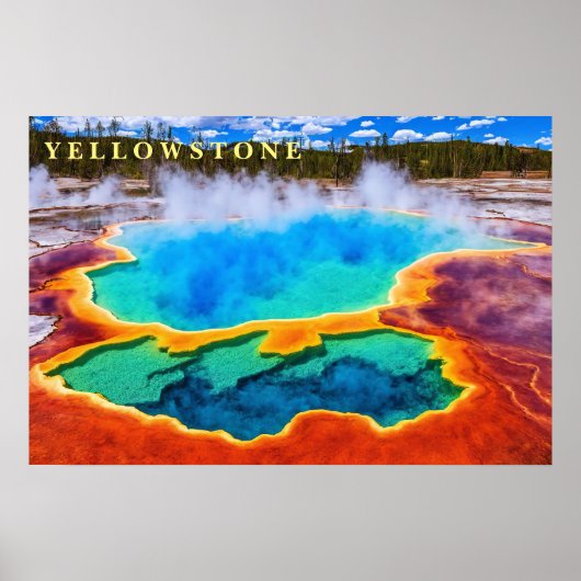 Poster Yellowstone Thermische Warmwaterbron (Voorkant)