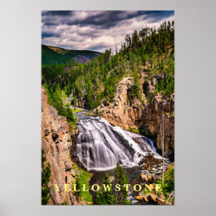 Poster Yellowstone Waterval