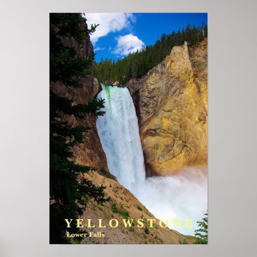 Poster Yellowstone Waterval (Voorkant)