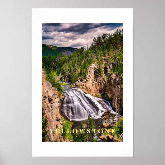 Poster Yellowstone Waterval (Voorkant)
