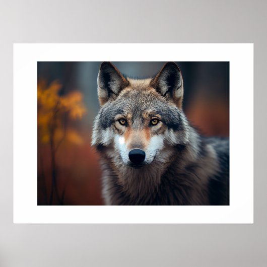 Poster Yellowstone Wolf (Voorkant)
