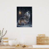 Poster Yellowstone Wolf (Keuken)