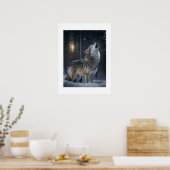Poster Yellowstone Wolf (Keuken)