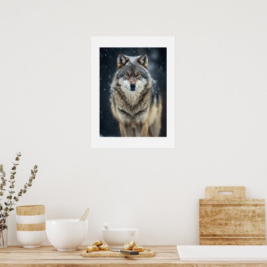 Poster Yellowstone Wolf (Keuken)