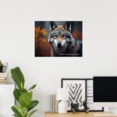 Poster Yellowstone Wolf (Thuiskantoor)