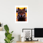 Poster Yellowstone Wolf (Thuiskantoor)