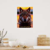 Poster Yellowstone Wolf (Keuken)