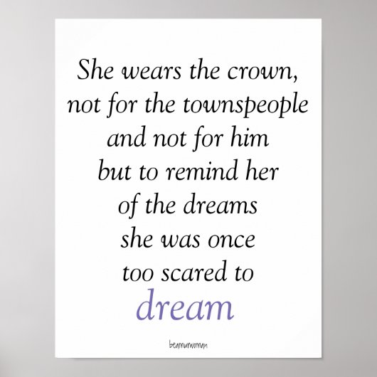 Poster ze draagt de krooncitaten (Voorkant)