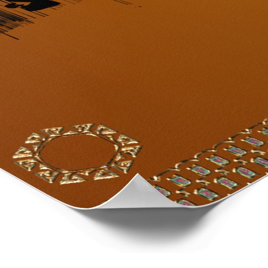 Poster zebra en Baobab (Hoek)