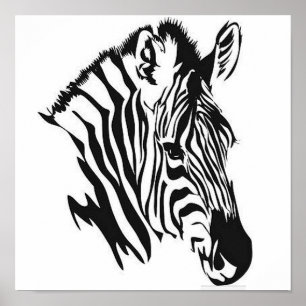 Poster zebra-profiel