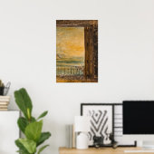 Poster - Zeezicht Acryl op houten schilderij - Rec (Thuiskantoor)