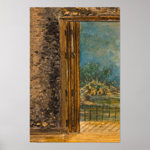Poster - Zeezicht Acrylverf op houten paneel - Lin